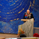 20. oktober: Kong Harald står for den offisielle åpningen av det niende Sametinget. Foto: Terje Bendiksby / NTB